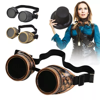 Steampunk Goggles Glasses Welding Gothic Sunglasses Women Men Eyewear • $6.79