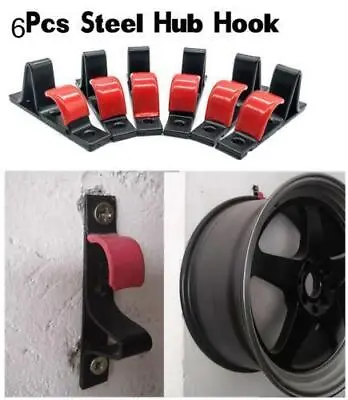 6x Wheel Rim Display Hook Slat Metal Clip 13-22inch Rim Wall Hanger Auto Garage • $23.36