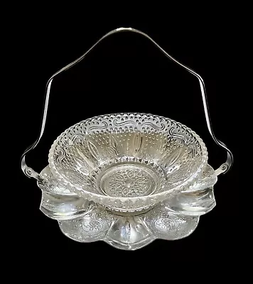 Vintage Farber Brothers Silver Tray W/ Federal Glass 5” Bowl & Handle Excellent • $16.99