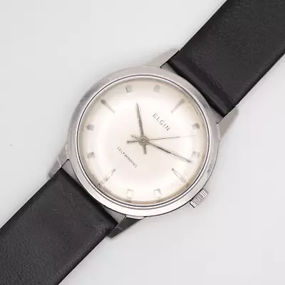 Vintage Elgin Caliber 848 17-Jewel Stainless Steel Automatic Wristwatch Runs • $68