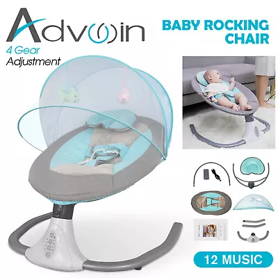 Advwin Electric Baby Swing Remote Chair Cradle Rocker Bed Electric Bouncer Seat • $102.90