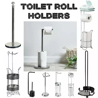 £11.97 • Buy Floor Standing Toilet Roll Holder Black Toilet Roll Holder Floor Storage Stand