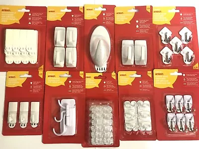 £3.59 • Buy Self Adhesive Strong Sticky Removable Wall Door Hooks White Plastic Christmas 