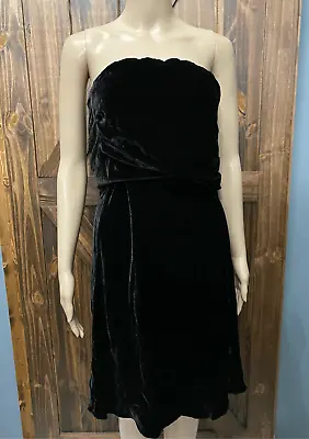 Athe Vanessa Bruno Black Velvet Strapless Dress Sz 38 • $27