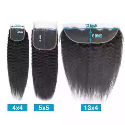 12aa Brazilian Hair Yaki Straight 4x4/5x5/13x4 Swiss Lace Frontals/closures 130% • £44.99