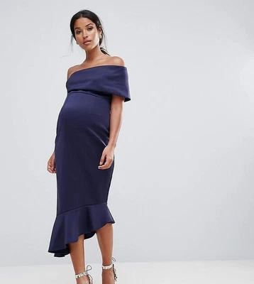 $10 • Buy ASOS Maternity One Shoulder Peplum Hem Midi Sz14