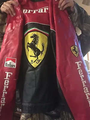 Rare Vintage Ferrari Marlboro Vodafone  F1 Racing Leather Jacket  • $2500