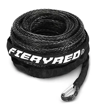 FIERYRED Synthetic Winch Rope Cable 3/16  8500lbs Winch Linee 4WD Off-Road 50FT • $50.11