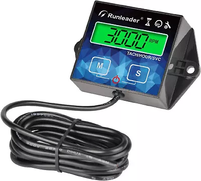 Digital Tach Hour Meter Tachometer RPM Gauge Maintenance Backlit EngineTractor • $12.95