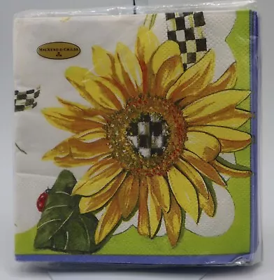 Mackenzie Childs Paper COCKTAIL Napkins SUNFLOWER Floral 20pk SEALED! • $19.99