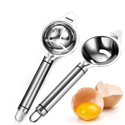 Egg Separator Stainless Steel Egg Yolk White Separator Kitchen Gadgets • £6.30