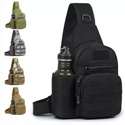 Men Tactical Sling Bag Molle Backpack Military Crossbody Chest Shoulder Pack • $13.98