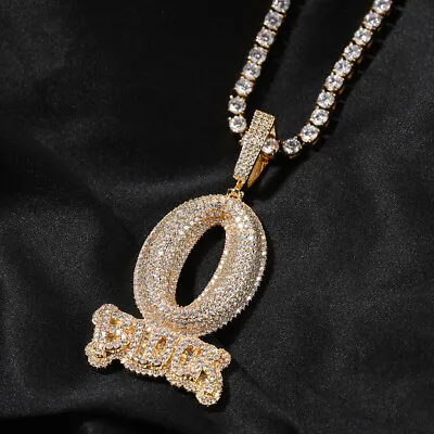 Hip Hop Letters  O-BLOCK  Pendant Necklace TopBling Full Zircon Men Jewelry Gift • $28.51