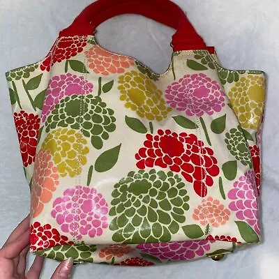 Boden Floral Shoulder Bag Pink Green Yellow Floral Oilcloth Shopper Tote • £18.33