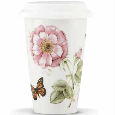 £18.91 • Buy LENOX Butterfly Meadow Thermal Ceramic Travel Coffee Tea Mug Floral NEW 10 Oz.