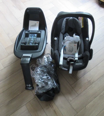 £65 • Buy Maxi Cosi /peppble Plus Black ~car Seat ~ Isofix Base + Rain Cover ~ Black