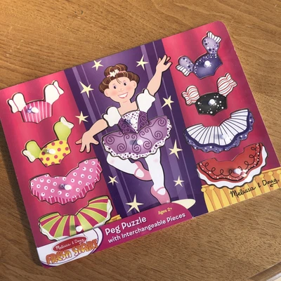 $4 • Buy Melissa & Doug NIP Wooden Ballerina Dress-Up Mix  N Match Kids Peg Puzzle