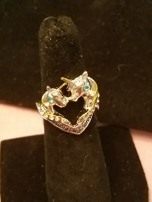 Us Seller Adorable Unicorn Mother Mom Child Forever Love Heart Ring Size 6 • $13.60
