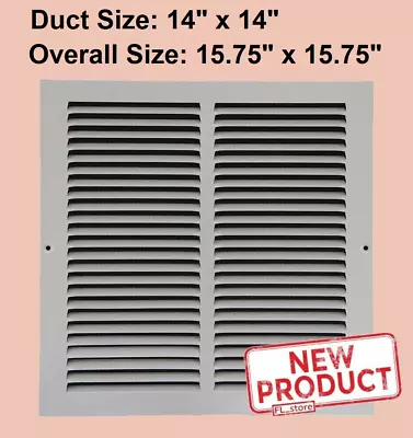 Air Return Vent Cover Grille 14  X 14  Duct Size White Wall Sidewall Ceiling NEW • $20.95