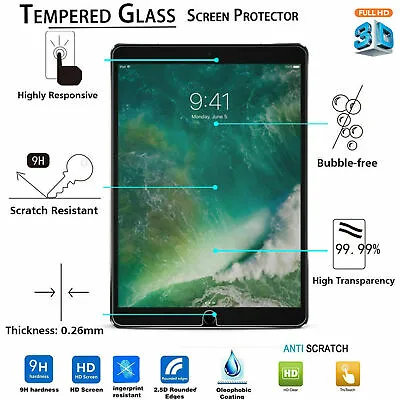 Tempered Glass LCD Screen Protector For NEW Apple IPad 5th Generation 9.7 (2017) • £4.29
