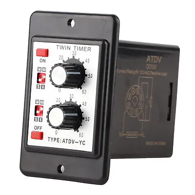 Portable On Off Timer Relay Knob Control Time Switch ATDV-YC 6S-60M DC 12V • £13.93