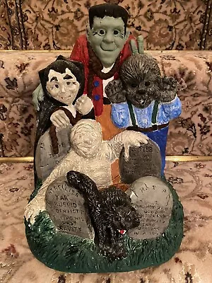 Rare Monsters Chalk Statue Frankenstein Dracula Wolfman Mummy And Black Cat • $65