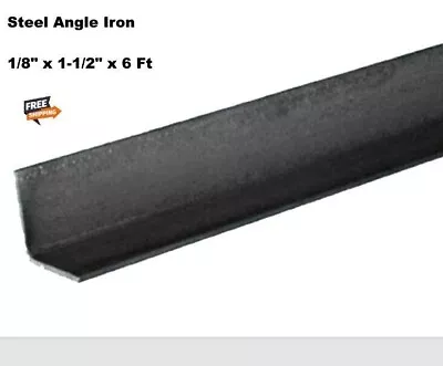 1/8  Thick Steel Angle Iron 1-1/2  X 6 Ft Hot Rolled Carbon Steel 90° Stock Mill • $27.99