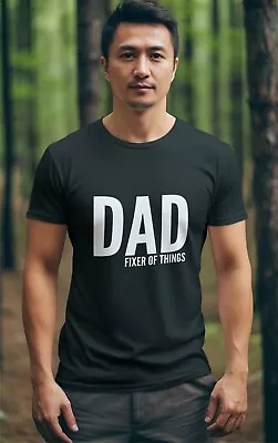 Dad T-shirt Fixer Of Things Daddy Gift Idea Mechanic Dad Present Funny Xmas Gift • £10.99