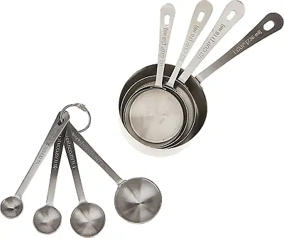$34.17 • Buy Amco Professional Performance Measuring Cups And Spoons Set Of 8 Silver