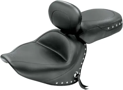 Mustang Wide Touring 2-Piece Seat W/DriverBackrest Studded XVS 1300 V-Star 07-17 • $922.50