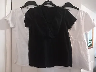 Box914 Ladies Bundle Maternity George Tops 2xwhite Size12 &14) 1xblack Size 12 • £4.99