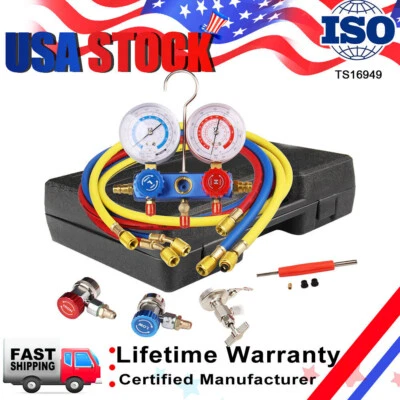 $59.99 • Buy HVAC A/C Manifold Gauge Set Air Kit Pressure Guage Connector Automotive 2-1/2 