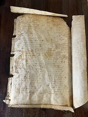 HUGE Bible Manuscript Leaf On Vellum From The 11th Century VERY RARE - 1075 AD • $1950