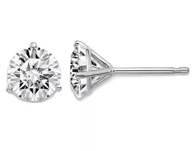 Moissanite 3-Prong Martini Round Solitaire Earrings 1.94 Carat (ctw) 6 • $483.99