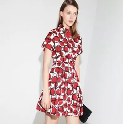 $60 • Buy Designer Kate Spade Red Black White Cotton Print Dress  Us 8 Aus 12 RRP US 348