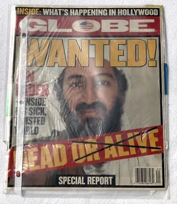 Globe Tabloid Magazine Oct 2 2001 SPECIAL REPORT Wanted Bin Laden Dead Or Alive • $5