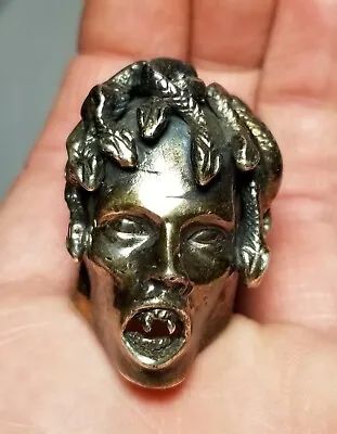 Medusa Sterling .925 Silver Ring Biker Goth Goddess Horror Halloween Gorgo Greek • $199