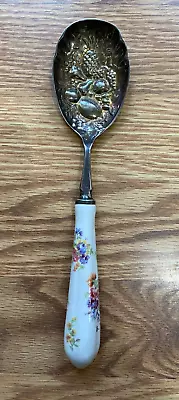 Vintage Silver Plated EPNS SHEFFIELD ENGLAND Serving Spoon Fruit Pattern • $10