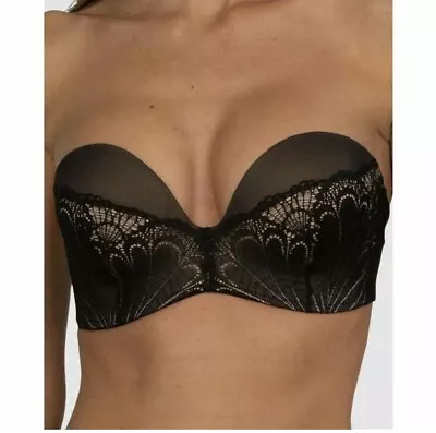 Wonderbra Ultimate Strapless Bra Uk 30F New Black Free Postsge A2 • £48.99