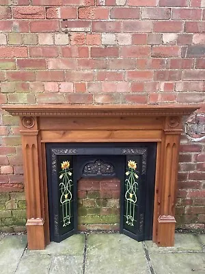 Restored Cast Iron Tiled Fireplace / Fire Insert Victorian Edwardian Style • £580