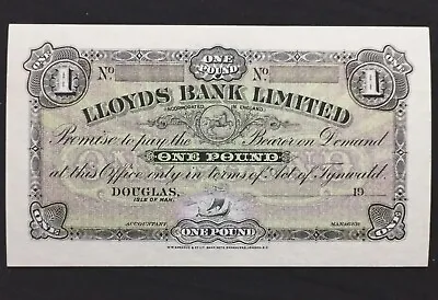 Isle Of Man Lloyds Bank 1 Pound Reminder Note UNC Rare • $400