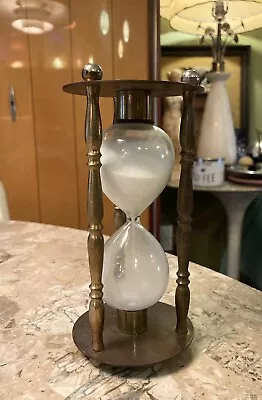 Vintage Brass Hourglass Sand Timer - White Sand • $18