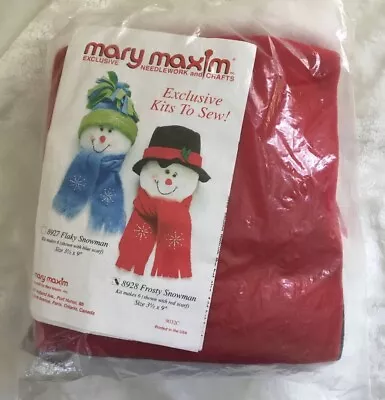 Mary Maxim Frosty Snowman Kit To Sew Makes 6 Christmas Decorations Red Scarf NEW • $17.99