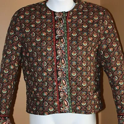 Vera Bradley Black Red Green Quilted Jacket 1995/97 Collette L Retired Vintage • $54.11