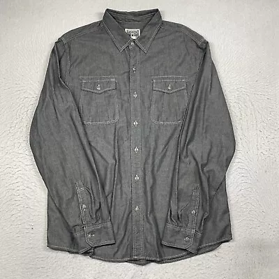 Converse One Star Shirt Mens XL Gray Button Up Long Sleeve Casual Adult • $17.05