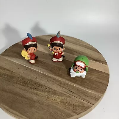 Monchichi Mini Figures Lot Of 3 Vintage 2” • $10