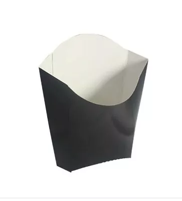 Black Disposable Takeaway Cardboard Large Chip Scoop Boxes Fast Food Packaging • £8.49