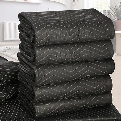 6 Pack Moving Blankets 80  X 72  Pro Economy Black Shipping Furniture Pads • $41.58