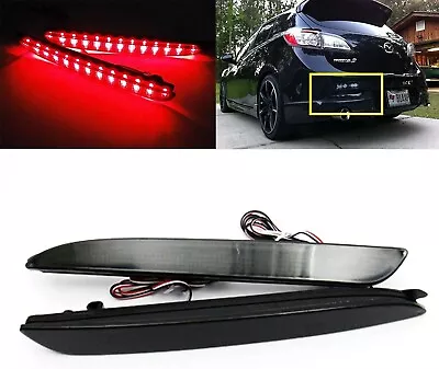 2x Smoke Lens LED Rear Bumper Reflector Tail Brake Stop Light For 10-13 Mazda 3 • $22.48