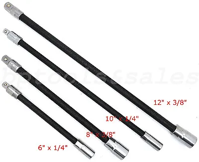 Flexible Extension Bars Long Socket 6  8  10  12  Ratchet Flex 1/4  & 3/8  Drive • $7.99